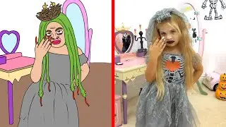 Diana and Roman unexpectedly dressed up and participated in the Halloween festival | Funny meme