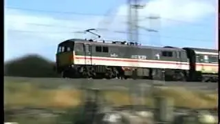 Class 87 climbs Shap at Scout Green on a down train. 1998.