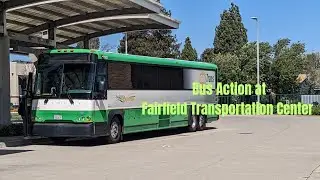 Bus action at Fairfield Transportation Center