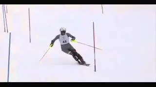 Amputee Skiing E.J. Poplawski (AK Amputee)  Slalom racing at Copper, CO Adaptive Skiing #racing
