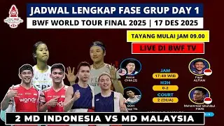 Jadwal BWF World Tour Final 2025 Day 1: 2 MD Indonesia VS MD Malaysia | Mulai Jam 9 LIVE BWFTV