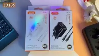 JB135 ZHONGKE PD 45W + 22.5W fully compatible private model charger set (EU) TC to IP/ TC to TC