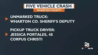 Deputy and woman injured in five vehicle crash on U.S. 59 in Wharton County