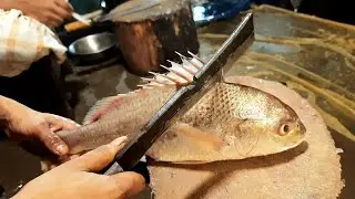 Amazing WHITE CROAKER Fish Cutting Skills | Expert Level Fish Scaling Skills