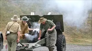 25 pdr artillery gun firing display; Royal Armouries Fort Nelson