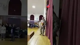 Army son surprises teacher mom during lost and found day at school 🇺🇸 #shorts