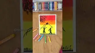 🪁 Happy Makara Sankranti | Kite Flying Sunset Silhouette Drawing 🌅