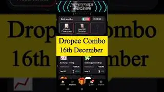 Dropee Daily Combo 16 December | Dropee Daily Combo Today | Today Dropee Combo Card