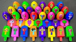 Satisfying Incredibox Sprunki Slime & Clay ASMR | Hidden Sprunki Characters Inside Eggs!
