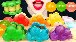 ASMR RAINBOW CLOUD MACARON, Kyoho Jelly 무지개 구름 마카롱, 솜사탕, 젤리 먹방 MOST POPULAR MUKBANG Eating Sounds