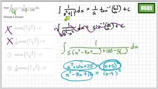 U6Q5 completing the square before integration