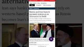 Russia and Iran launch payment system as an alternative to Swift.Part 1.
