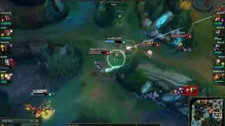 Talon tirple kill, alone vs Zed, Jinx, Lux
