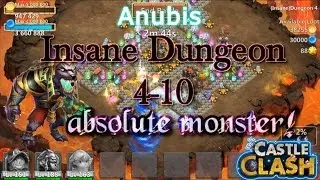 Castle Clash Anubis in Dungeon 4-10_ Insane power!