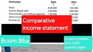 Comparative Income statement preparation problem with solution puc, bcom, bba ಕನ್ನಡದಲ್ಲಿ