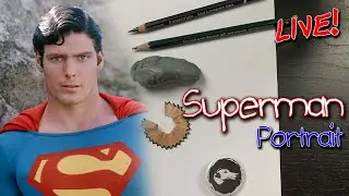 Superman | LIVE Portrait Drawing (Christopher Reeve)