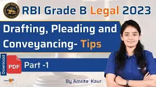 Drafting, Pleading, and Conveyancing - Tips | Part 1 | Legal Drafting for RBI Grade B Legal