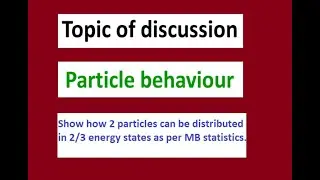 Application of Maxwell Boltzmann statistics