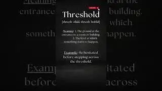 Pronounce THRESHOLD the right way #shorts #shortsvideo #pronunciation #english #Threshold #viral