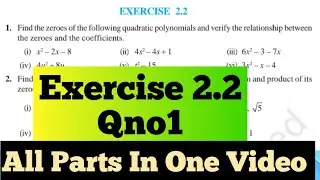 Class 10 Maths Chapter 2 | Polynomials | Exercise 2.2 Q1 | Study Plan 99