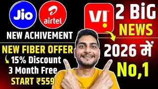 Jio, Airtel New Achievement | Fiber Offer 15% Discount ACT Fibernet | Vi in 2026 No1 Soon..