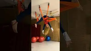 Aerial Supergirl | Cross back trick and inverted splits 💥💥💥 #aerialyoga #shortsvideo #shortvideo