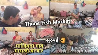 ठाणे माजिवडा गाव मासळी बाजार🐬Thane Majiwada Fish Market🐬वयाच्या 10 वर्षांपासून विकतेय मासे🐬फलई एवढी😱
