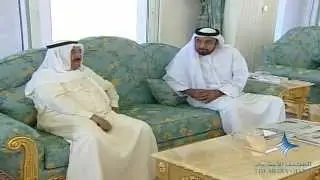 خليفة ومحمد بن راشد يستقبلان أمير الكويت
