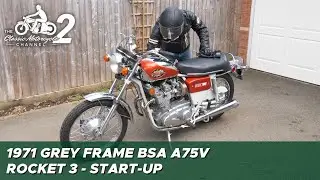 1971 BSA A75V Grey Frame Rocket 3 start-up