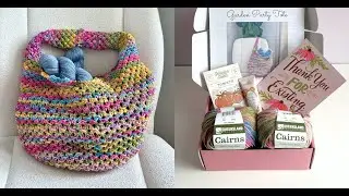 How to knit the Offset Hunter Stitch | Garden Party Tote video tutorial | #knittingpattern #knitbag