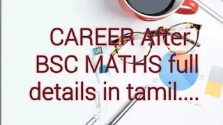 After bsc maths career path in tamil....
