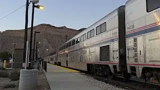 Amtraks California Zephyr #5 arriving in and departing from Helper Utah. (Unedited)
