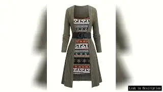 European and American fashion women's snowflake and Christmas elk printed stitching buckle rib knit