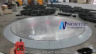 Surface mounted car turntable with around ramp and aluminum top surface - Nostec