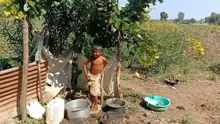 my little brother so handsome 🥰🥰 bath in nature 🎆🎇💞🎉🎉🎉