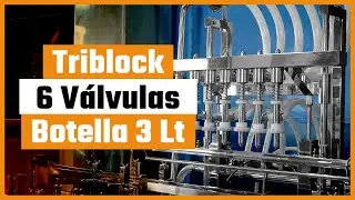 Llenadora de botellas de 3L, Triblock de 6 V&aacute;lvula