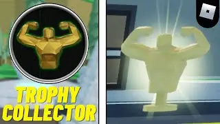 How to get TROPHY COLLECTOR BADGE & 10 METEORITES in BULKED UP (ROBLOX)