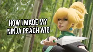 Making a Ninja Peach wig 🎋🌟(how to make a ponytail wig ✂️)