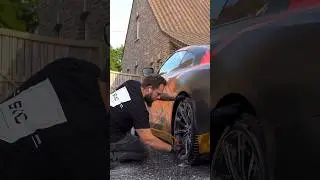 Cleaning dirty GTR wheels (ASMR) #autodetailing #detailing