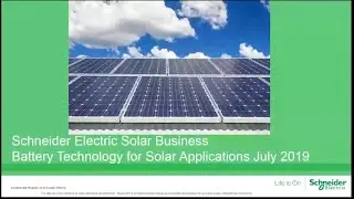 Battery Technologies for Solar Applications Webinar
