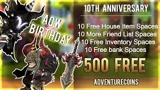 AQWorlds 10th Birthday rewards