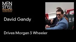 David Gandy in Morgan 3 Wheeler at London Collections Men