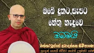 ඔබේ දුකට, සැපට හේතු හැදුවෙ ඔබමයි #ven.Battaramulle Amadassana thero#dharmayai obai #nibbana
