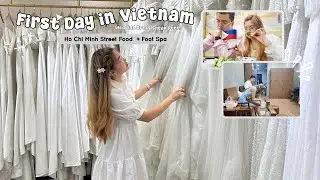 🇻🇳 VLOG: First Day in Ho Chi Minh! Wedding Dress Sneak Peek + Street Food & Foot Spa | Juneth Gomez
