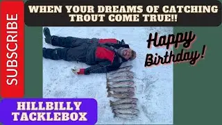 When your dreams of catching trout come true! #fishingbc #fishingcanada #icefishing #fishing