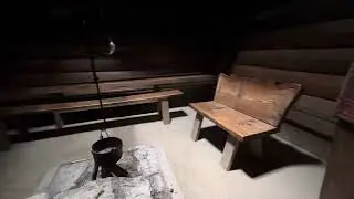 Interior of a traditional Norwegian sod house