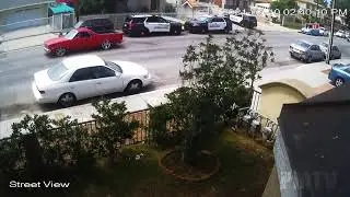 Stringers Live 🔴 @PMTVLA - *CAUGHT ON CAMERA* Man Slashes Police Tires In Broad Daylight
