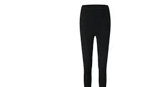 Inner Mongolian Cashmere Pants Women Ribbed Winter Thick 7 Gauge Knit in Black