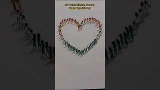 3D Optical Illusion Republic Day Drawing #3d #opticalillussion #republicday #shorts #viralshorts
