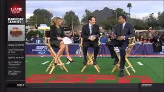 Sara Walsh in Black Leather Skirt (Sportscenter)